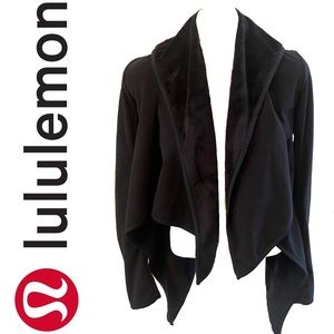 LULULEMON fleece waterfall cardigan in black